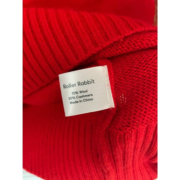 Roller Rabbit Skyla Sweater Festive Red Wool Cashmere Size Small - Picture 6 of 7